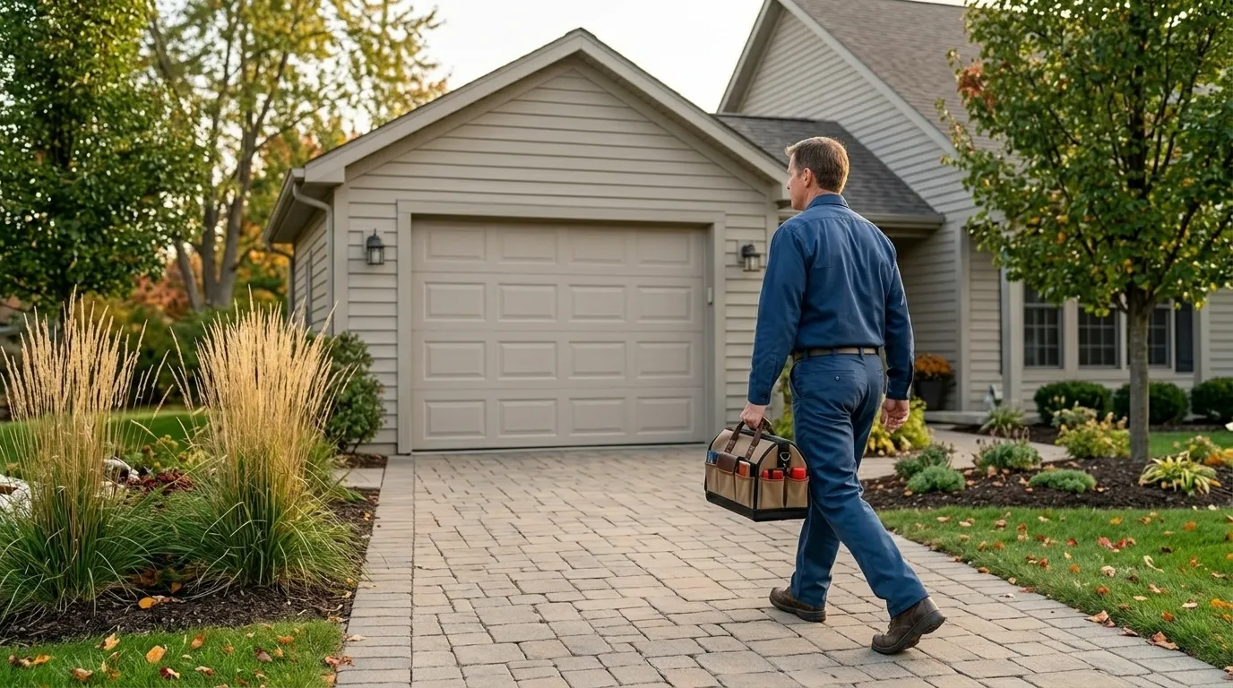 Modern flush garage door